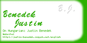 benedek justin business card